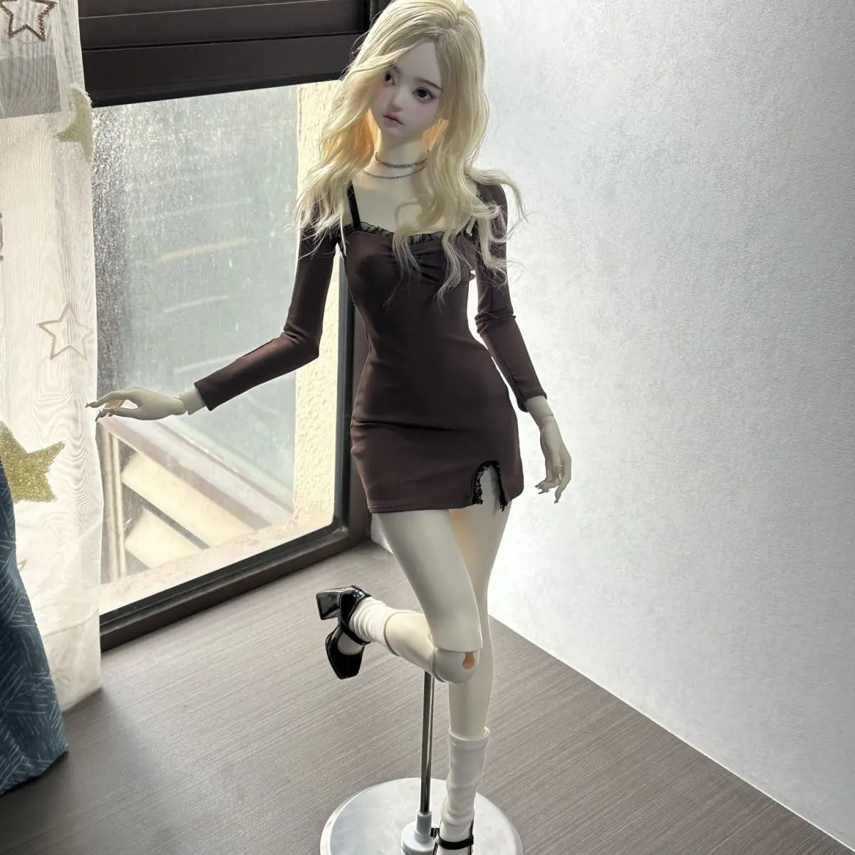 

Детская одежда BJD с тремя точками, сексуальный костюм для девочек, комбинезон с протекающей талией, маленькая юбка с разрезом, небольшой жилет.
