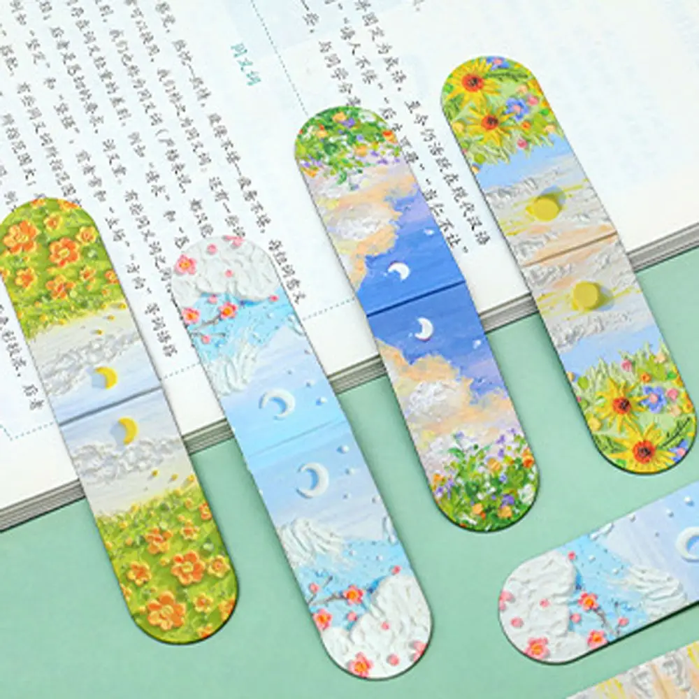 

of Page Cute Oil Paintings Series Paper Clip Flower Sea Reading Assistant Book Clip Magnet Bookmark Magnet Book Clip Page Label