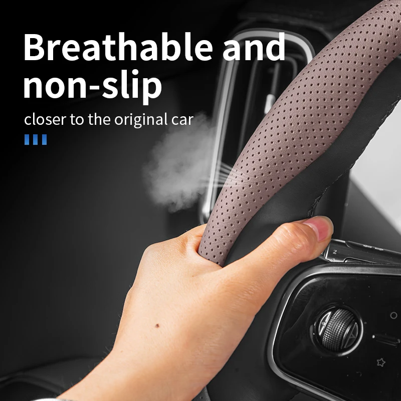 High-Quality Car Steering Wheel Wrap,Comfortable Grip,Stain-Resistant & Scratch-Resistant,Fits D-Shape and Round Steering Wheels