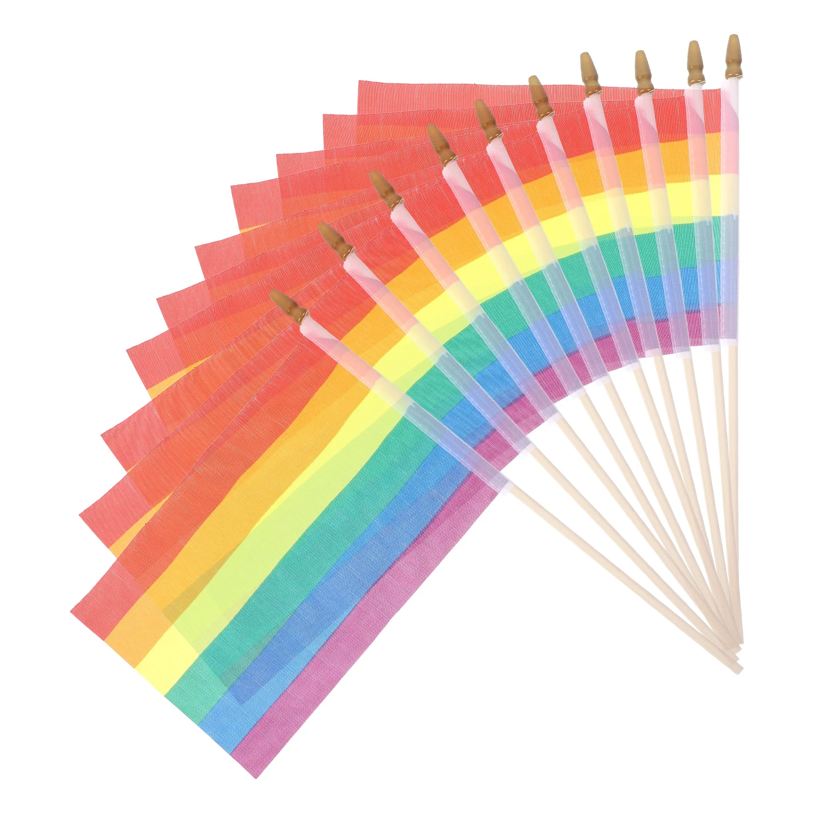 

10Pcs Rainbow Pride Handheld Flags Mini Polyester Stick Flags for Parades Parties Festival Party Supplies Outdoor