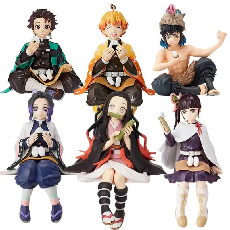 10-15cm Anime Demon Slayer Figure Kamado Tanjirou Nezuko Sitting Posture Action Figure PVC Model Doll Collection Toy Gift Kids