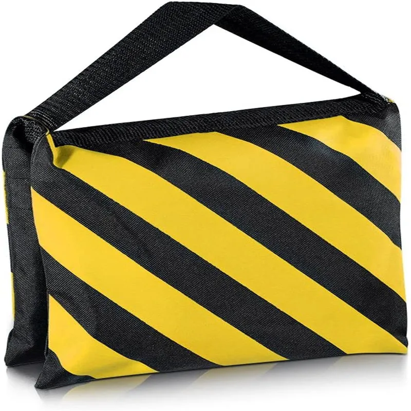 Bolsa de peso, sacos de arena amarillos y negros, bolsa de arena resistente, fondo de fotografía, soporte de fondo, trípode de brazo de pluma para estudio fotográfico