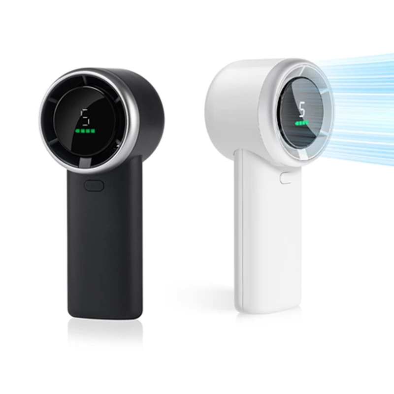 A60Z Top Wearable Fan 5-Speed High-Velocity, USB Rechargeable With On-Screen Display, Compact Design For Indoor & Outdoor Use