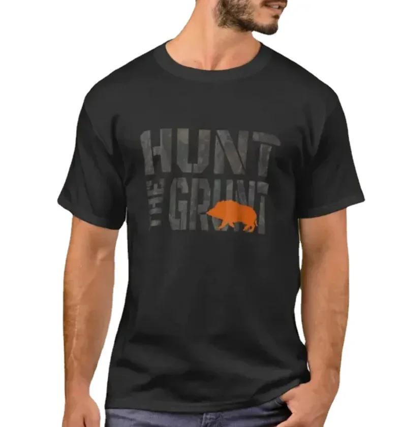Hunting Wild Hog Hunt The Grunt T-Shirt. Summer Cotton Short Sleeve O-Neck Mens T Shirt New S-3XL