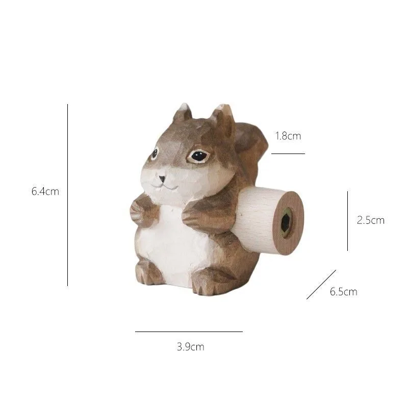 Hook cabinet door handle squirrel pine cone wooden