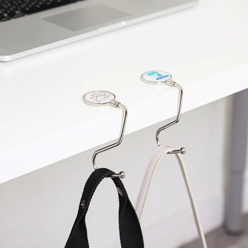 Desk Side Bag Hook Load-bearing Table Side Hook Metal Portable Hanging Bag Hook Handbag Hanger Foldable Hanging Desk Hook