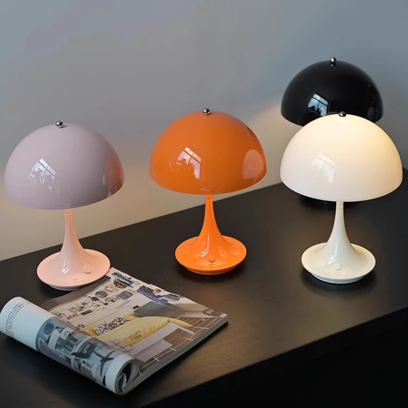 Cordless Mushroom Lamp 3 Level Dimmable  Modern Mushroom Lamps Rechargeable Small Table Lamp Touch Lamps for Nightstand Bedroom