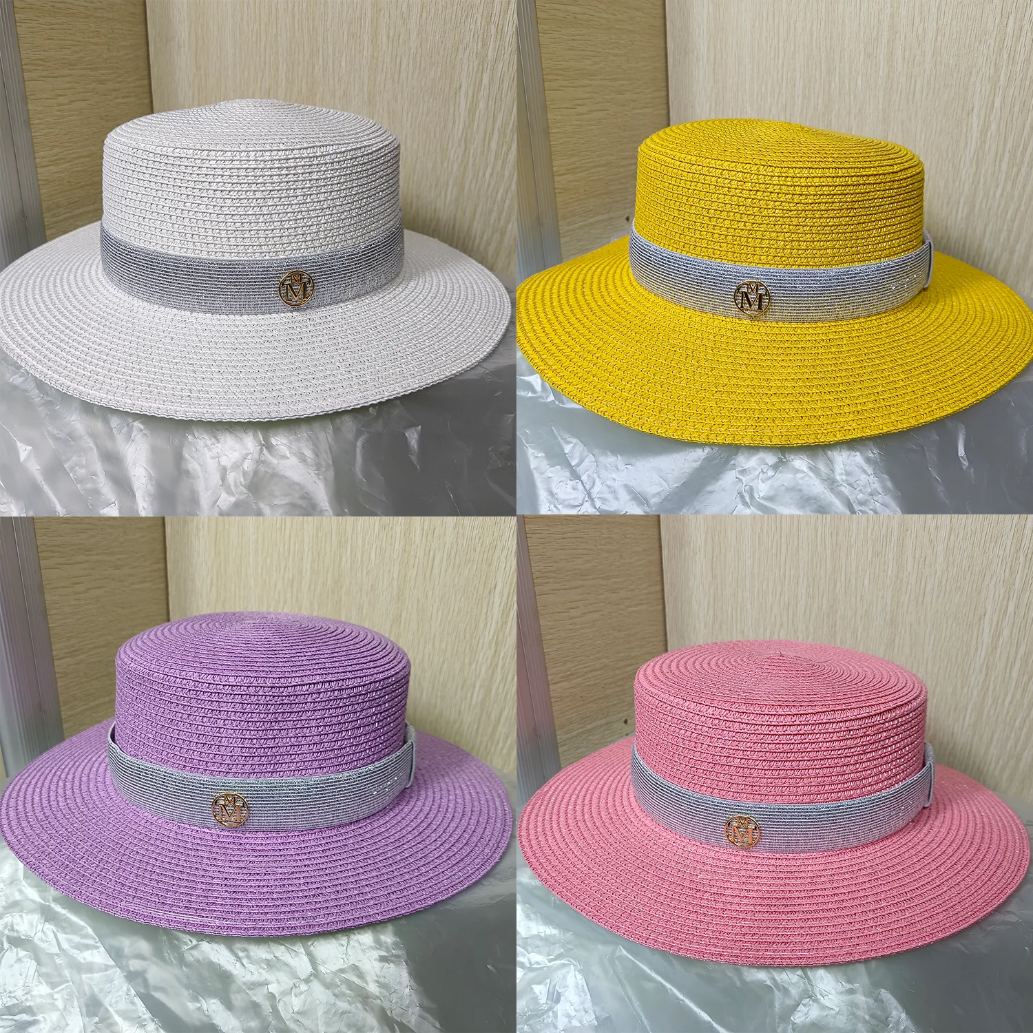 Summer Hats for Women Summer Straw Sun Hats Sun Protection Beach Summer Women Men Flat Top Paint Hat Panama Straw Hat 2022 New