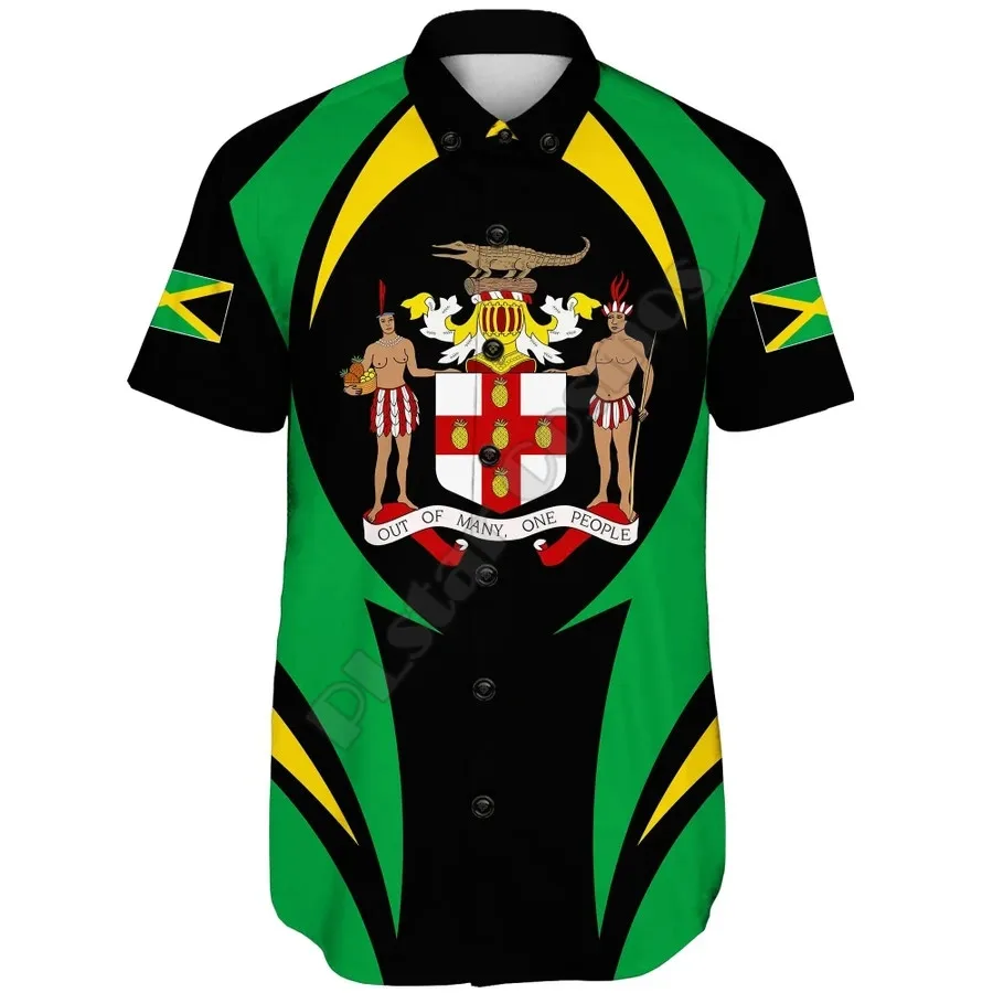 

Jamaica Short Sleeve Shirt Action Flag hawaii Shirt Barber Shop 3D Printed Shirt Men For Women Tee hip hop shirts