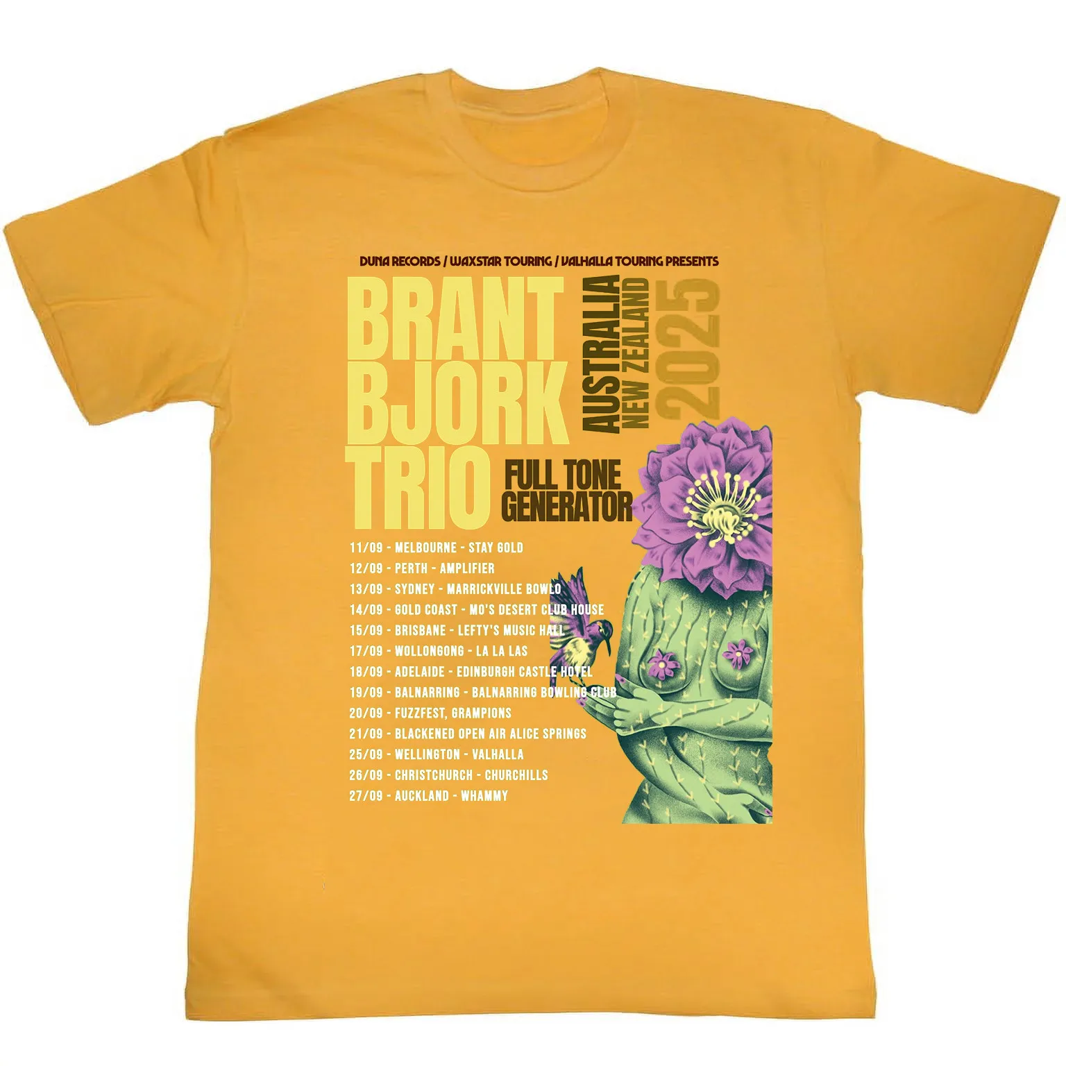 Brant Bjork Trio Aus Tour Full Tone Generator T Shirt Full Size S-5XL