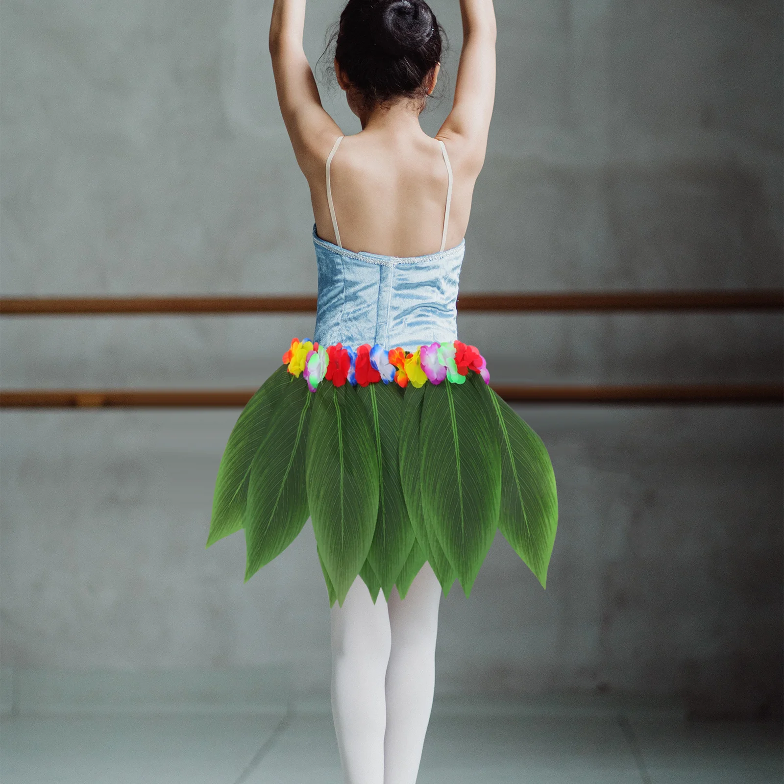 

1Set Hawaiian Hula Skirt Green Leaf Skirt Women Tropical Outfit Luau Costume Performance Dress Unique Atmosphere Outdoor Events