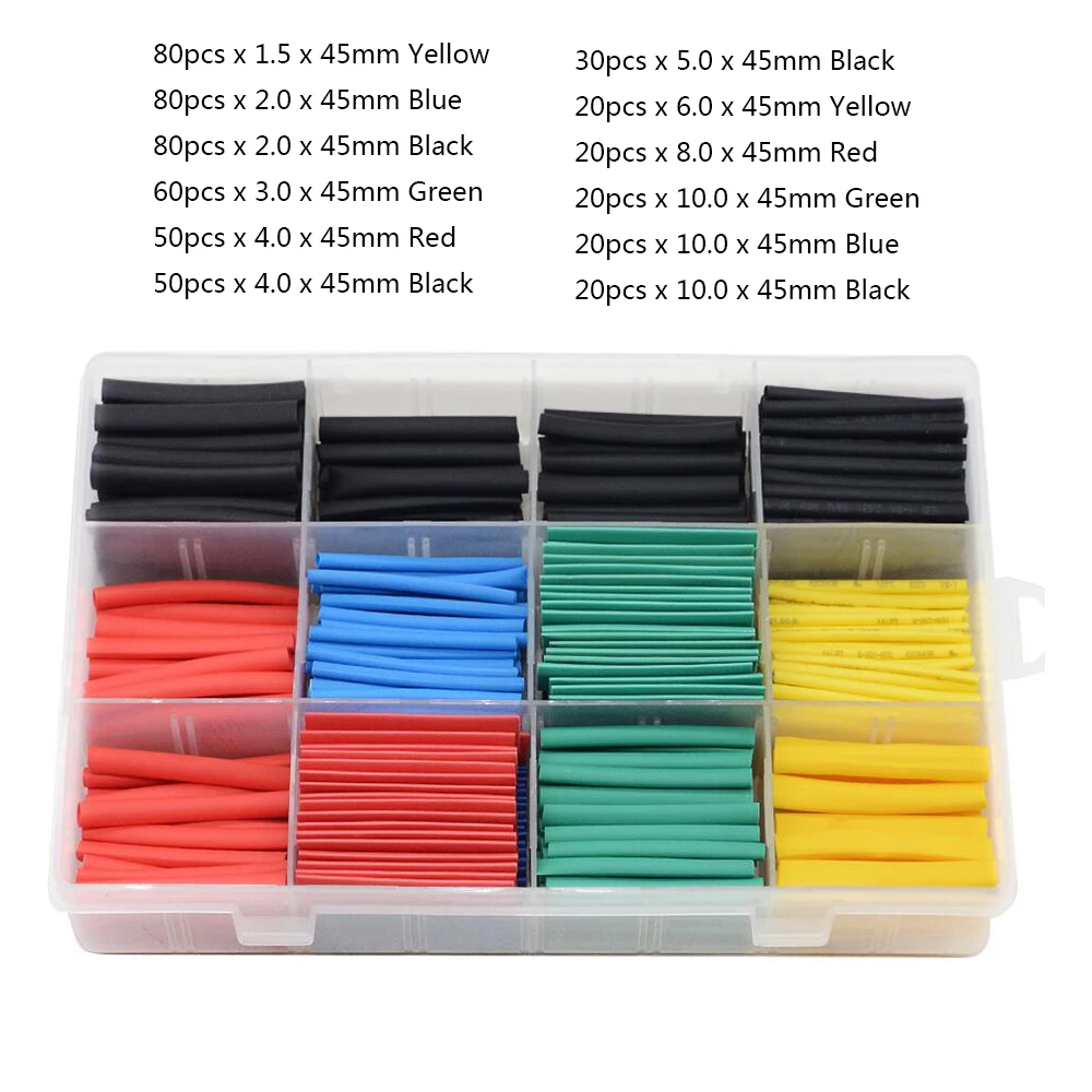 Heat-shrink Tubing Thermoresistant Tube Heat Shrink Wrapping Kit Electrical Connection Wire Cable Insulation Sleeving