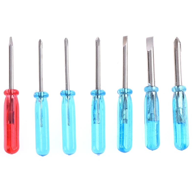 7 Pcs/set 45mm X 3mm Blue Mini Screwdriver Set Cross Word Repair Tool Suitable For Exercising Hands-on Ability Small Repair Tool