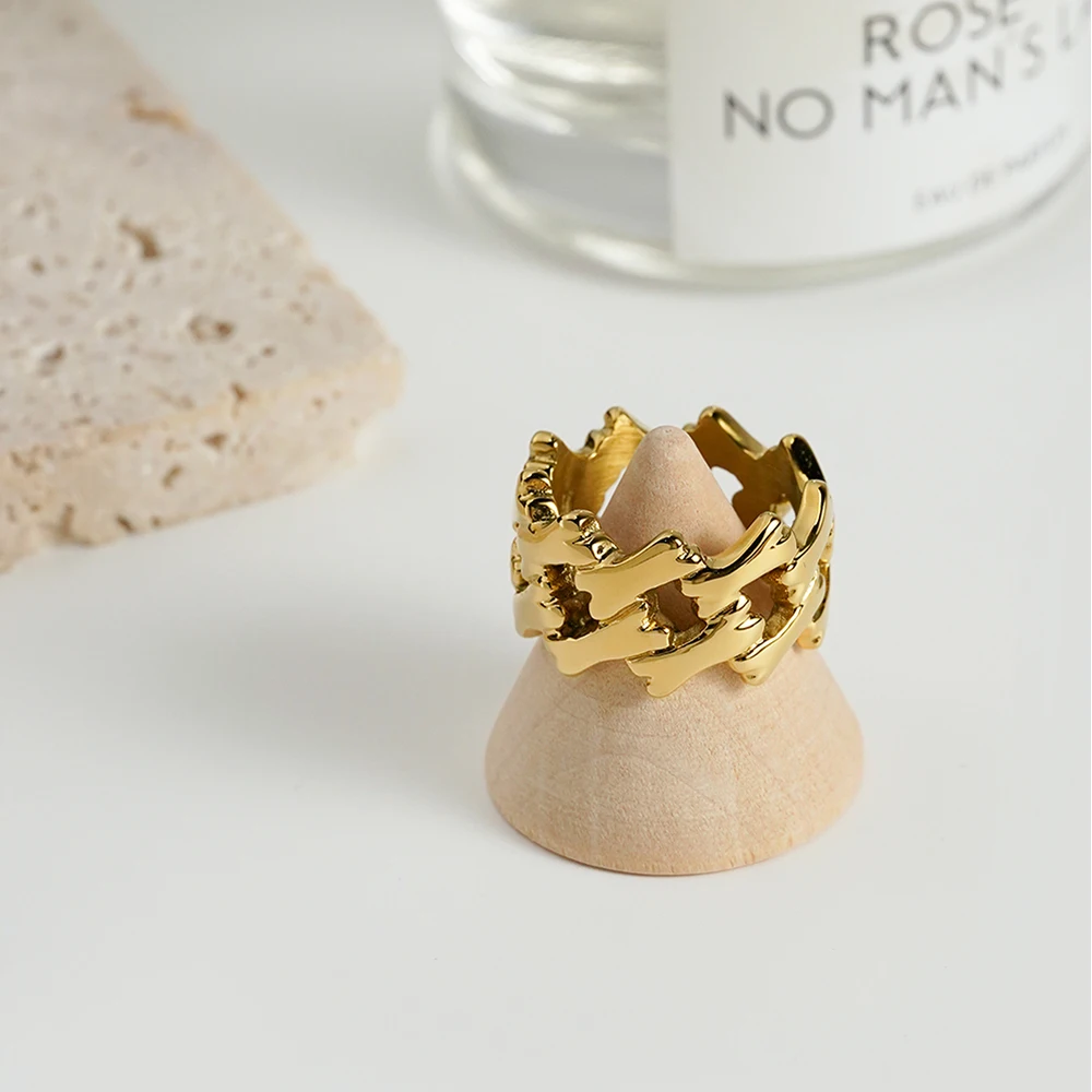 ENFASHION Anillos Mujer Bone Ring For Women Stainless steel 18K Plated Gold Fashion Jewelry Elegant Jewelry Cocktail R254493