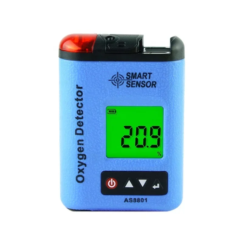 Smart Sensor AS8801 Oxygen Gas Monitor Detector 0~30% VOL Oxygen Leak Location Determine Digital O2 Concentration Monitor