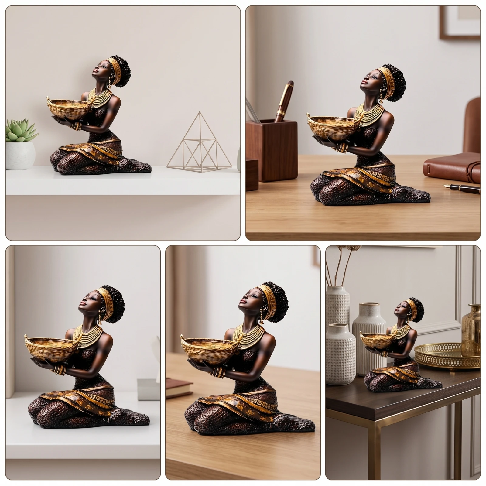 Acrylic Figure with Base Creative Acrylic Tabletop Decoration Figure Ornament Double-Sided Figurine Gift for Art Lovers
