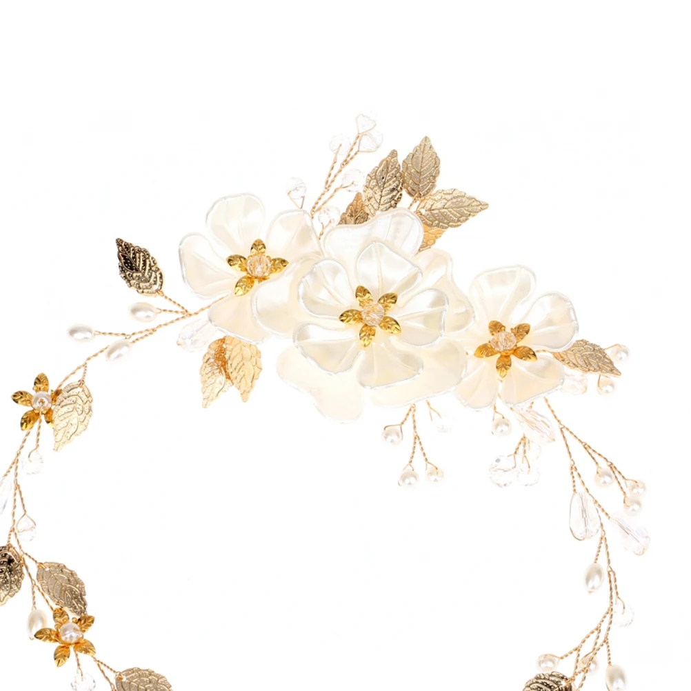 

Pearl Headdress Hairband Elegant Leaf Bridal Headwear Wedding Party Hairstyle Tool Comfortable Lightweight Jewelry