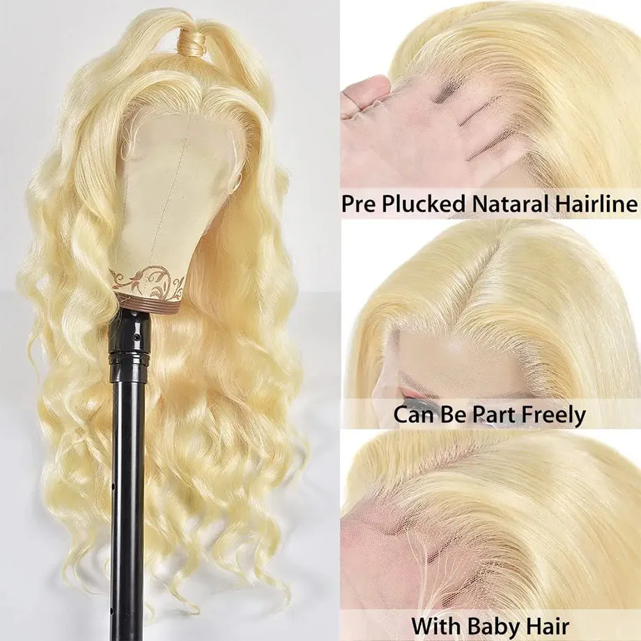 Choice Honey Blond 613 HD Lace Frontal Wig 100% 13x6 Body Wave Colored Human Hair Quality Brazilian Cheap Wigs on Clearance Sale