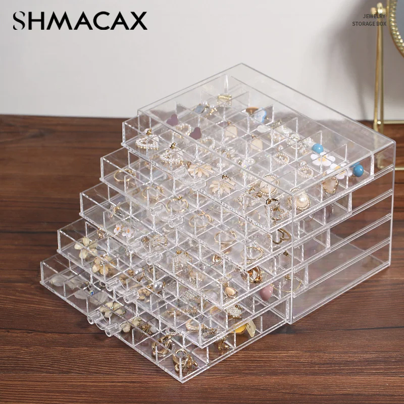 Multi-layer Jewelry Storage Box With Large Capacity Dustproof And Anti-oxidation Earring Ring Box Acrylic Display Box