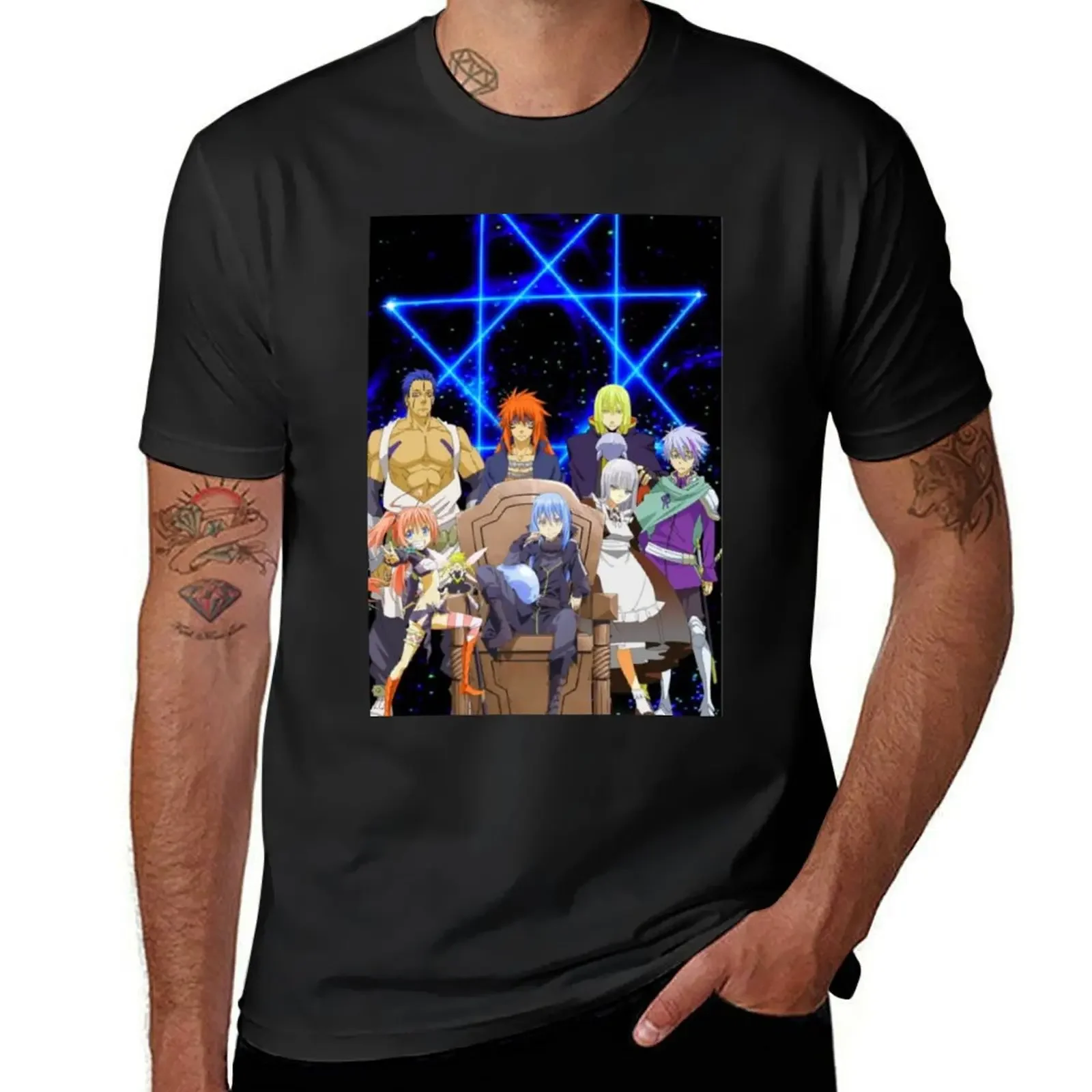 oversized Aesthetic clothing black t-shirts for men That Time I Got Reincarnated as a Slime T-Shirt printing t-shirt 2024