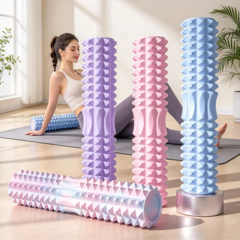 Yoga Foam Roller 45cm with Yoga Block, Muscle Release Massage Column, Pilates Home Gym Fitness Yoga Brick Training Tools
