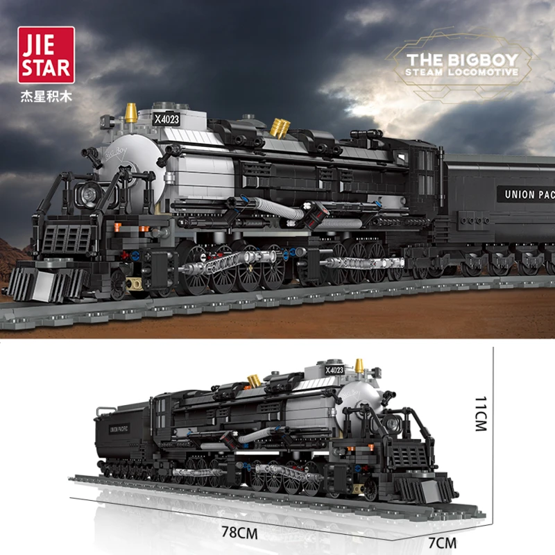 

59005 1608Pcs Creative Expert Ideas Bigboy Lecomotive Steam Train Moc Railway Express Bricks Modular Model Building Blocks Toys