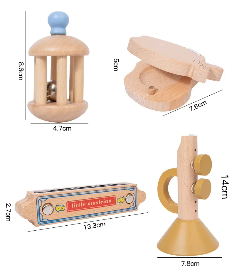 Educação precoce de madeira jovem músico orff batagem gaita soundboard sensorial conjunto de instrumentos infantis brinquedo quebra-cabeça