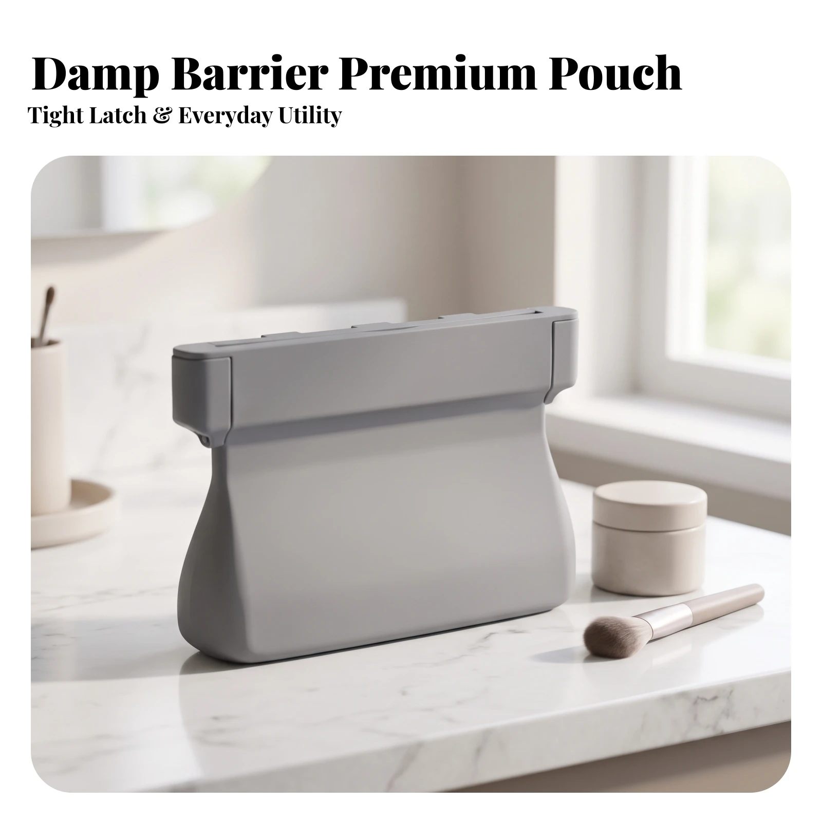 Silicone Cosmetic Bag Waterproof Makeup Pouch Silicone Pouch Portable Makeup Organizer Wipe-Clean for Travelers, Business Trips