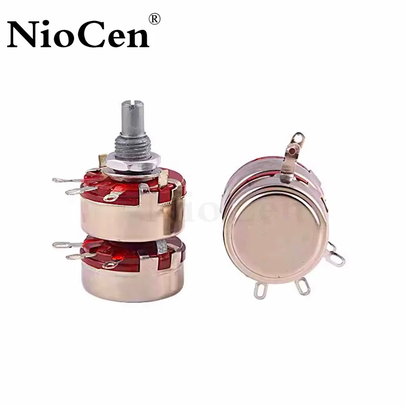 (1PCS)  WTH118-2 2W Double Potentiometer 1K 2.2K 4.7K 10K 22K 47K 100K 220K 470K 1M 2.2M Potentiometer