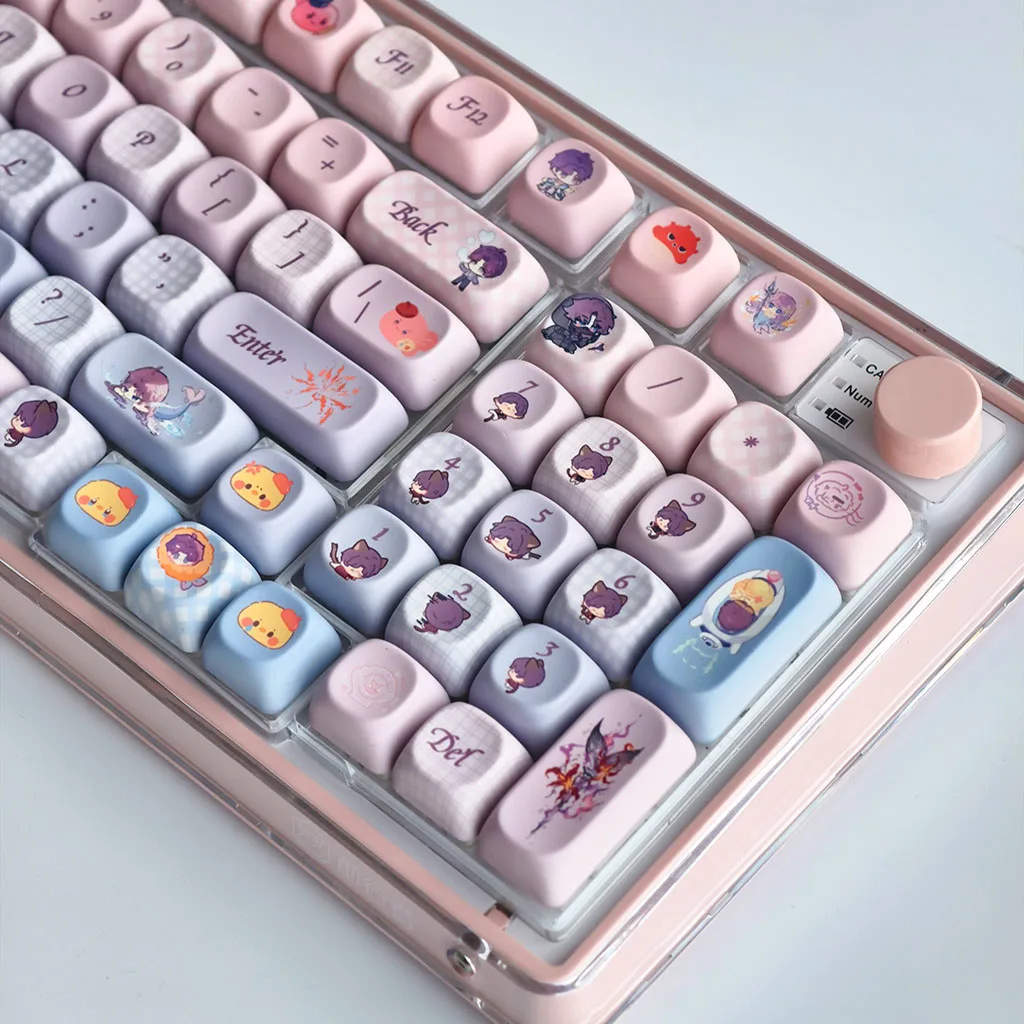 

Rafayel Keycap MOA Profile Love and Deepspace аниме игровые колпачки для клавиш розовый фиолетовый градиент мультфильм милые PBT пользовательские колпачки для клавиатуры