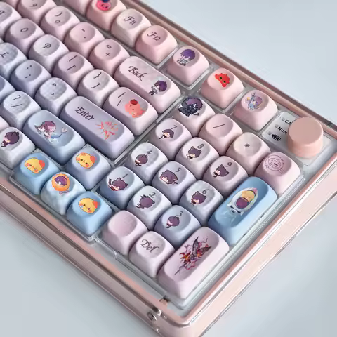 Rafayel Keycap MOA Profile Love and Deepspace Anime Game Keycaps Pink Purple Gradient Cartoon Cute PBT Custom Keyboard Caps