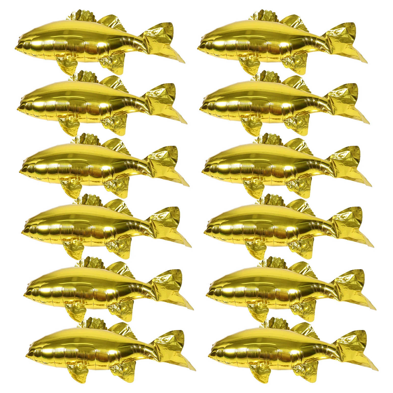 

12Pcs Goldfish Foil Balloons Realistic Fish Shaped Ocean Party Decorations for Birthday Shower Supplies Fish Foil Balloons