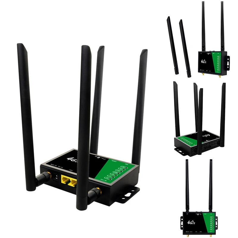 4G Industrial CPE Wifi Wireless Router Sim Card Slot Portable Mobile Hotspot 300Mbps External Antenna 32Users