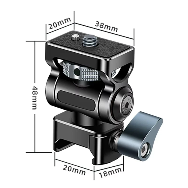 AA01-Universal Nato Clamp Quick Release Camera Field Monitor Mount Holder 360 Rotation 180° Tilt For DJI RS Phone Mic Light