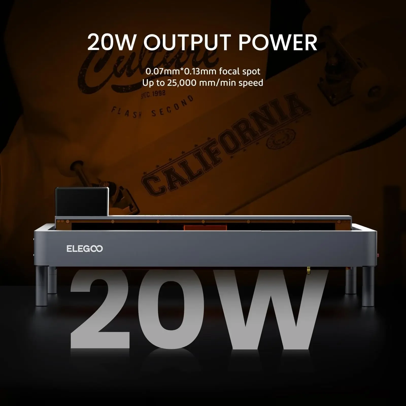 

2025ELEGOO PHECDA 20W Lasers Engraver Cutter with Air Assist CNC Lasers for Wood and Metal Dark Acrylic 400x400mm Engraving Area