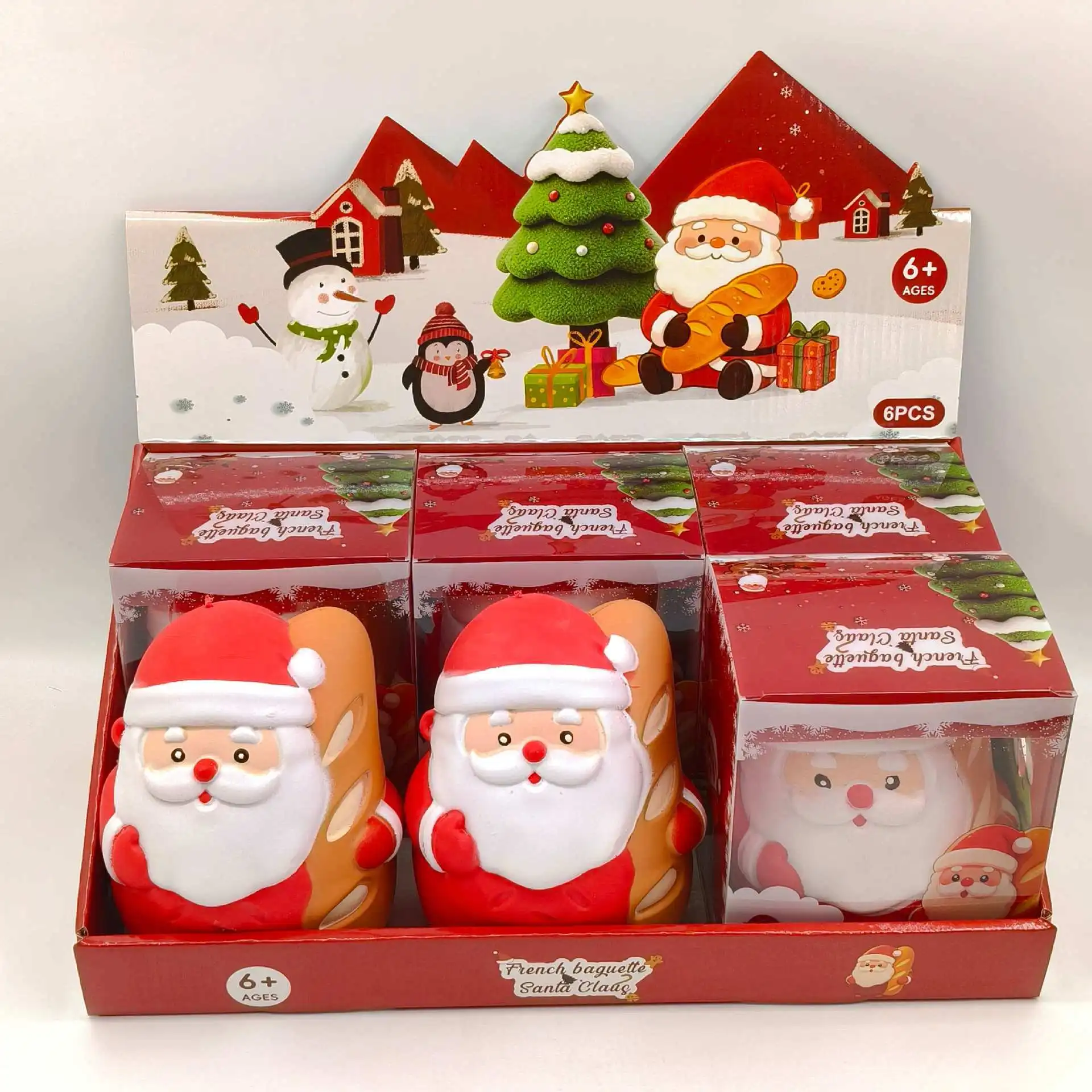 1/6PCS Slow Rising TPR Soft Flour Squishy Christmas Snowman Santa Claus Stress Relief Squeeze Fidget Toy