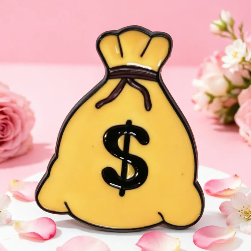 Funny Dollar Money Bag Lapel Pin Yellow Cartoon Cash Sack Wealth Themed Enamel Brooch Jewelry Gift For Entrepreneur Fans