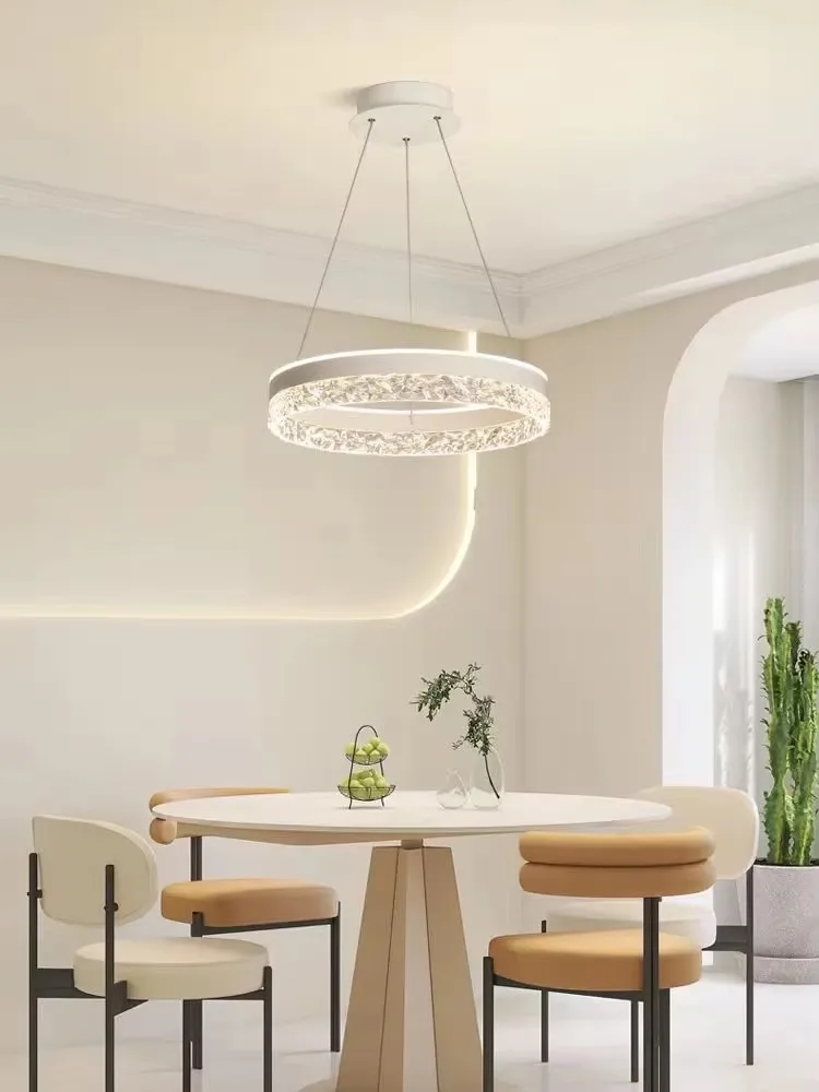 2026 Modern Circular Pendant Light Crystal Hollow Out Art Lamp Bedroom Study Restaurant Minimalist Ceiling Lighting Decor