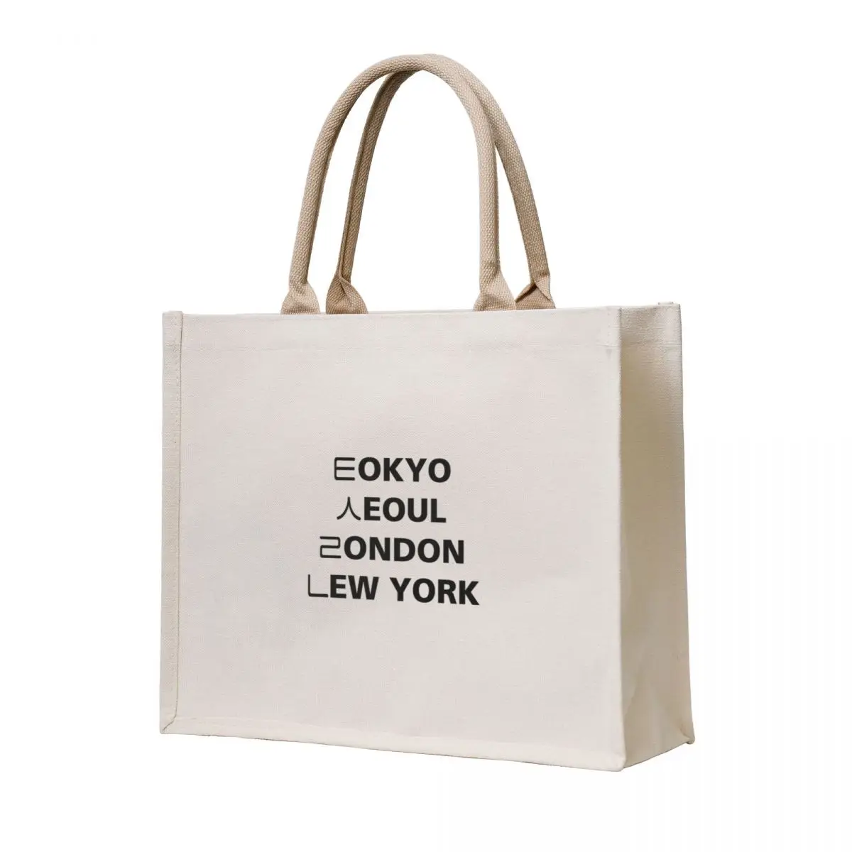 

Tokyo Seoul London Newyork Tote Bag reusable shopping bags Customizable tote bag Women's bag custom canvas