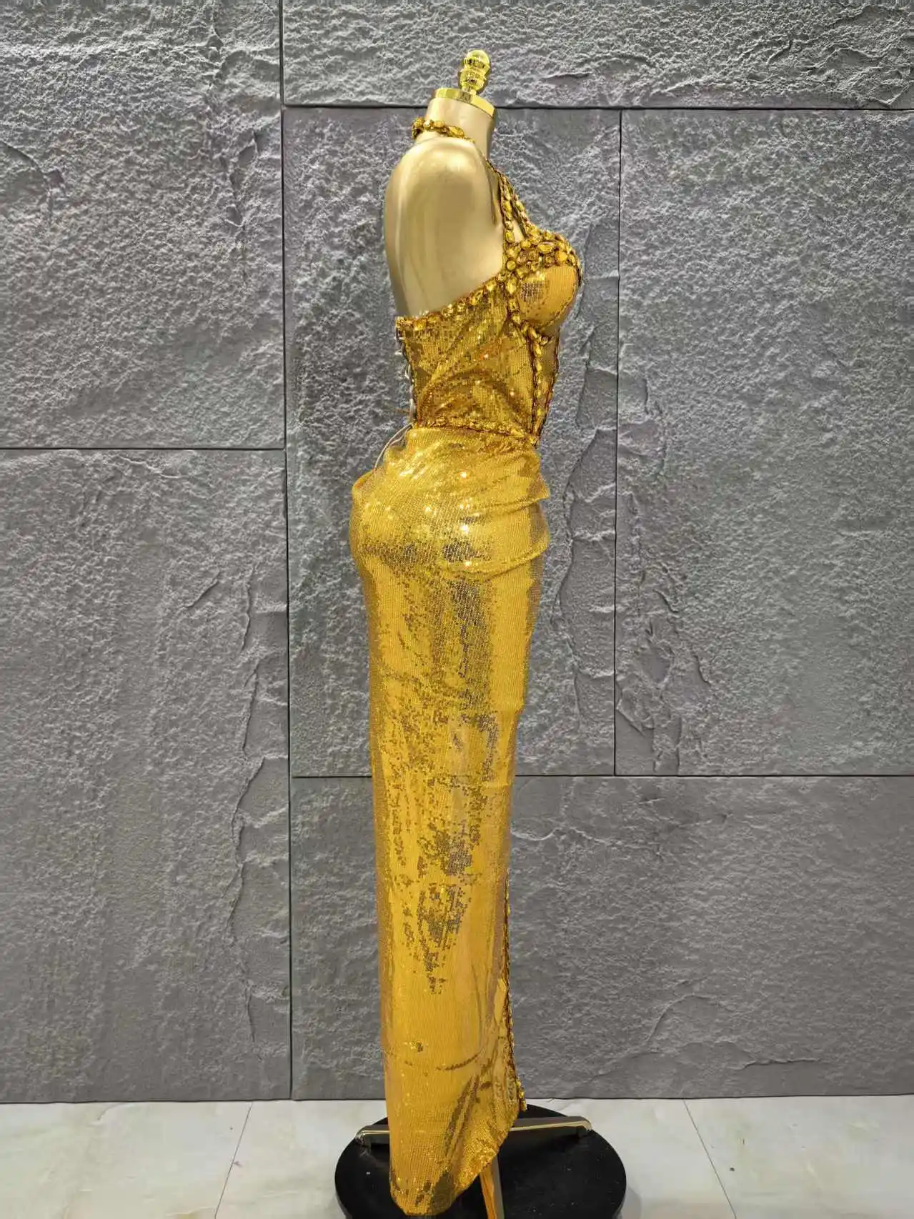 فاخر لامعة الماس الترتر الأحمر فستان طويل 2 قطعة مجموعة المرأة الجديدة مساء احتفال عيد ميلاد حفلة ملهى ليلي المرحلة