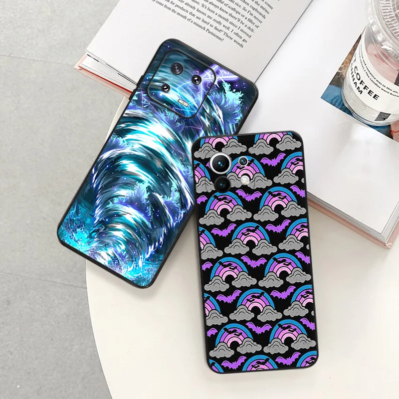 Anti-Drop Soft Phone Case For Xiaomi 12T 12X 13Lite Redmi Note 12 4G 5G 12s 13 Pro 12c 13c abstract Tornado Lightning Cover