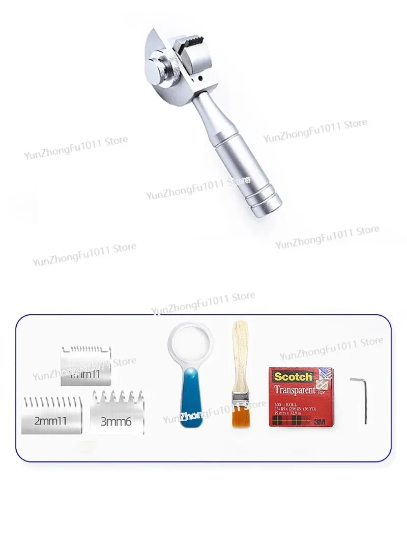 Cross Hatch Cutter Rotary Paint Adhesion Tester Kit 1mm/2mm/3mm Blades with Aluminum Case