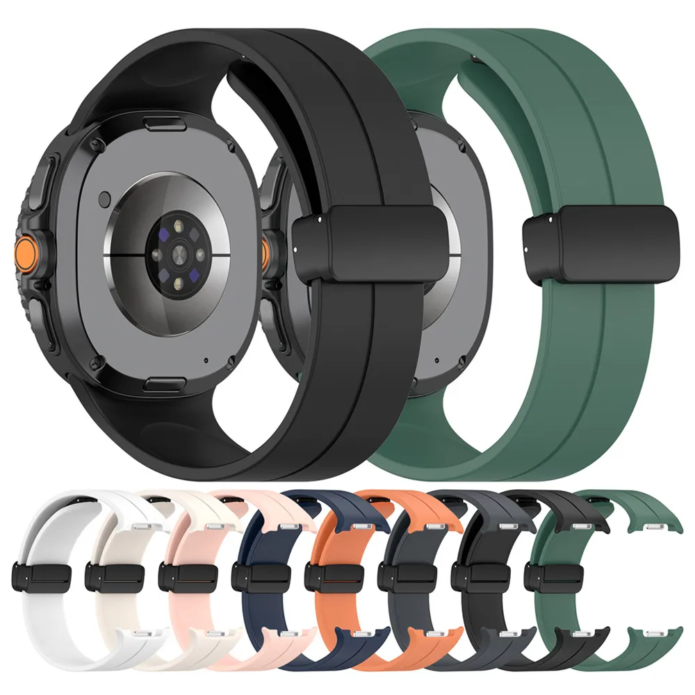 Tali Silikon untuk Jam Tangan Samsung Galaxy 8 / 8 Tali Jam Tangan Gesper Lipat Magnetik Olahraga Tali Klasik