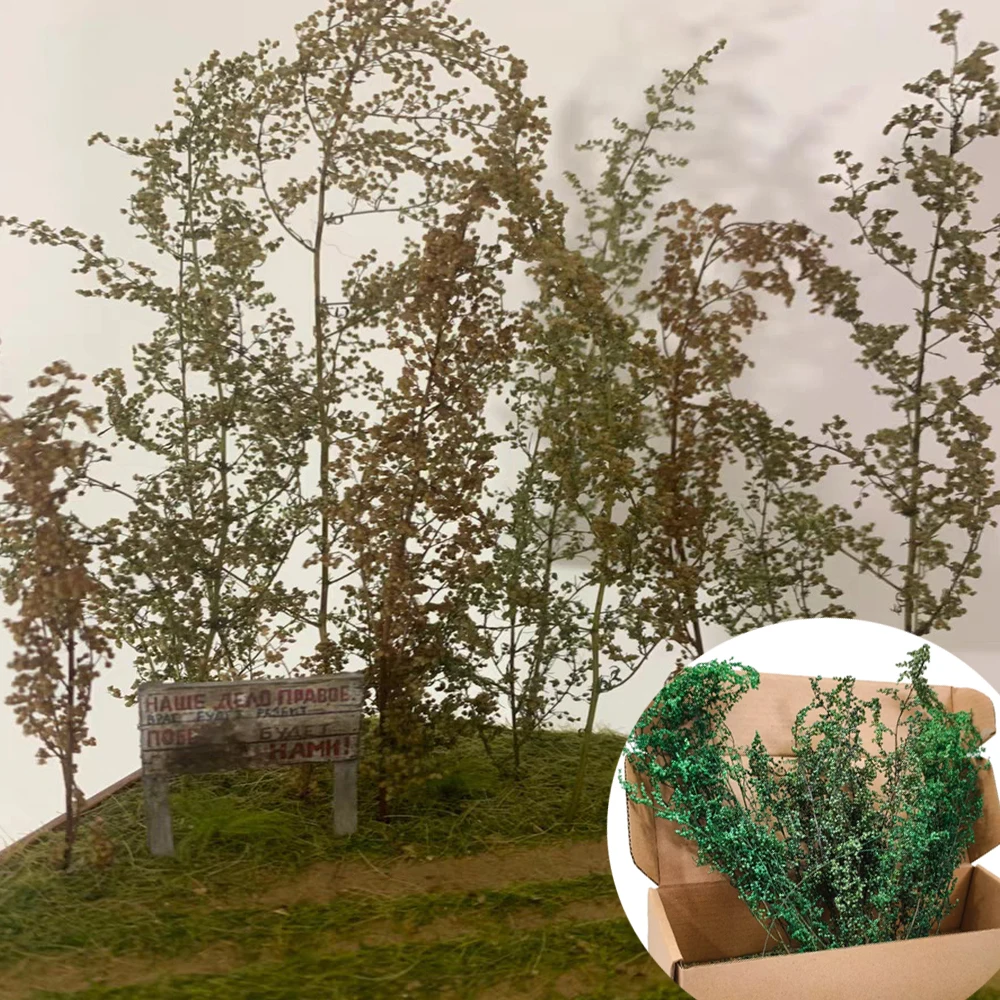 Materiały do dioramy Miniaturowa wojskowa roślina terenowa symulująca krajobraz Krzewy Rośliny do samodzielnego tworzenia modeli/krajobrazów/urodzynowych modeli kolejowych 1 pudełko