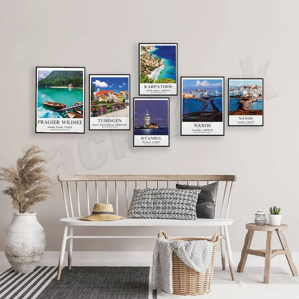 Istanbul, Brussels, Slovakia, Lille France, Edinburgh, Hungary, Monaco, Karpathos, Italy, Naxos, Tubingen Germany travel poster