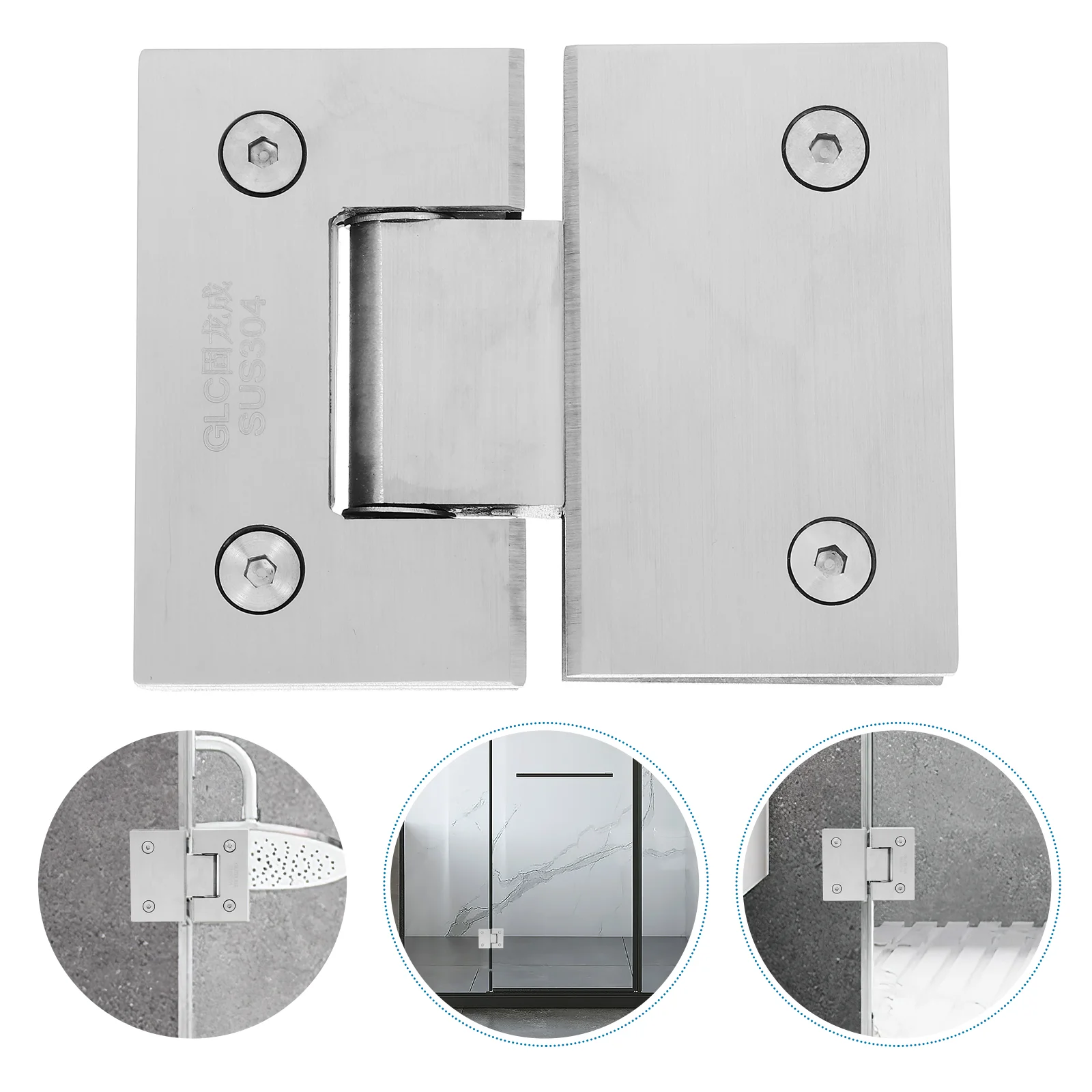 

Shower Room Hinge Bathroom Stall Hardware Glass Door Hinges for Silver Partition