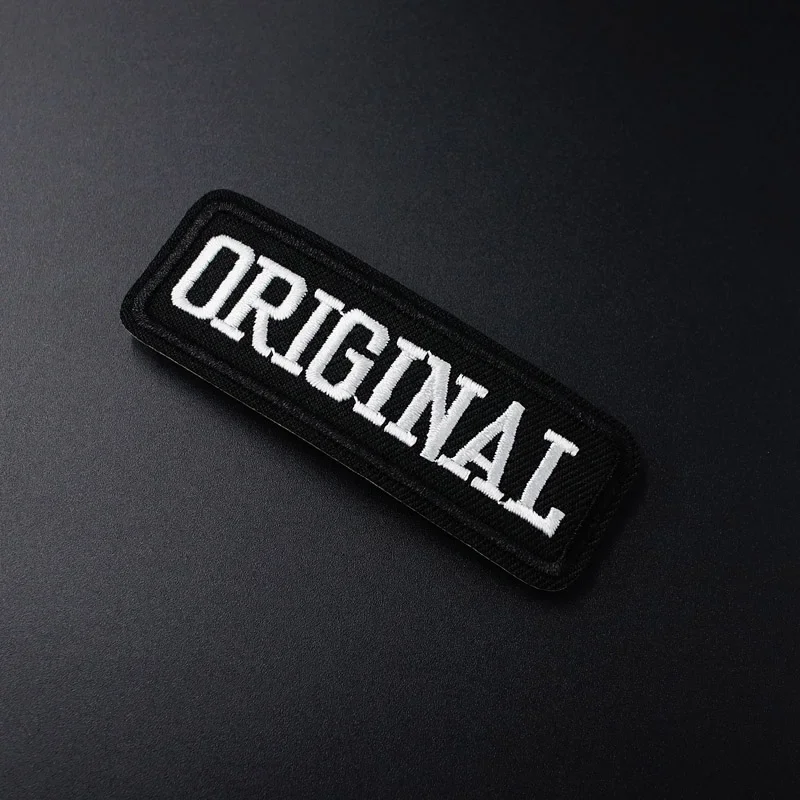 ORIGINAL Size:2.7x8.0cm Embroidery Patches For T-shirt Iron on Stripes Appliques Clothes Stickers Sew on Badges