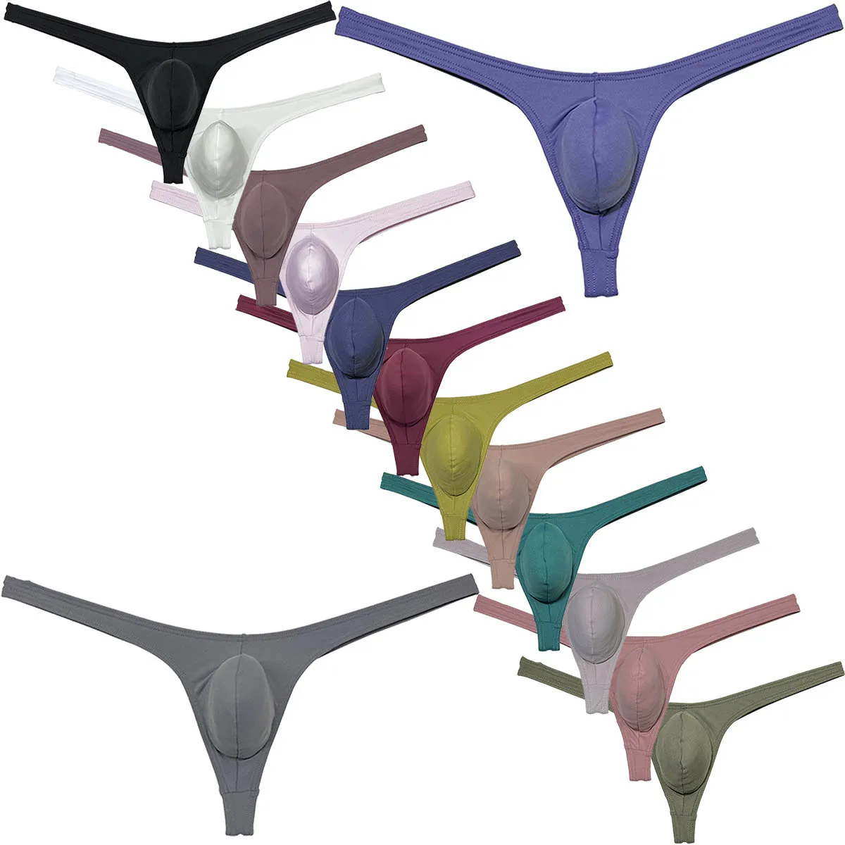 

3 комплекта стрингов, мужское нижнее белье-бикини, эластичные мягкие мужские стринги с выпуклым мешочком, танга с Т-образной спинкой, пляжная удобная посадка, без показа для костюмов