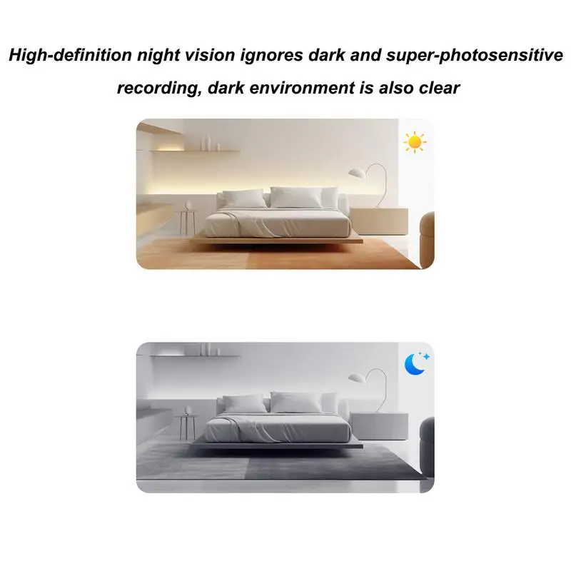Kamera keamanan WiFi, kamera keamanan deteksi gerakan dengan penglihatan malam, kamera Alarm rumah dalam ruangan dengan aplikasi telepon jarak jauh untuk kamar tidur