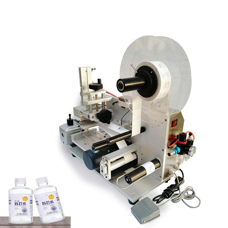 Desktop Semi Automatic Flat Surface Labeling Machine Box Card Square Bottle Cosmetic Bottle Label Applicator